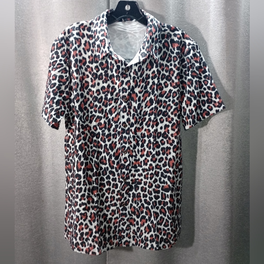 New Leopard Print Button Up Shirt